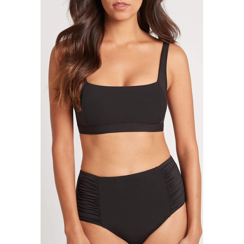 Eco Square Neck Bra Black