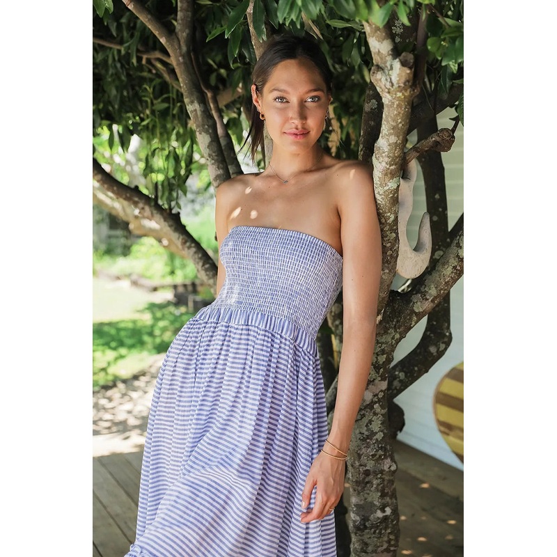 Summer Stripe Sunshine Maxi Blue