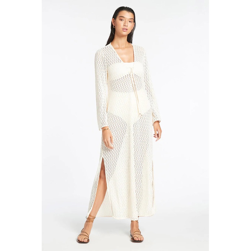 Jetset Stretch Maxi Kaftan Cream