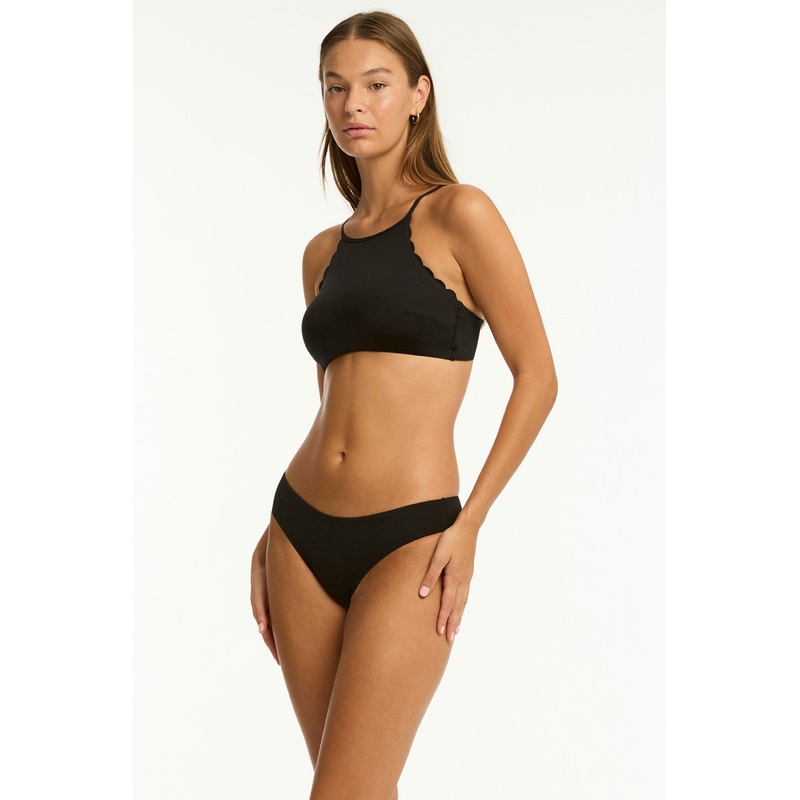 Scalloped High Neck Bikini Top