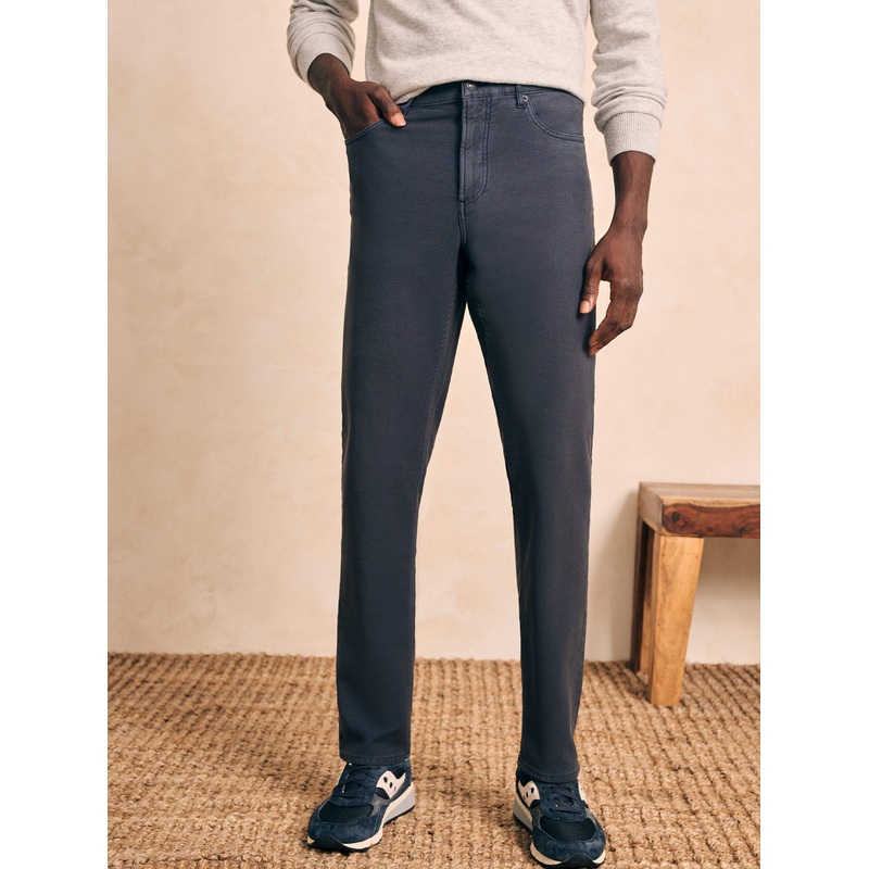 Stretch Terry 5-Pocket Athletic Fit Pant - Navy