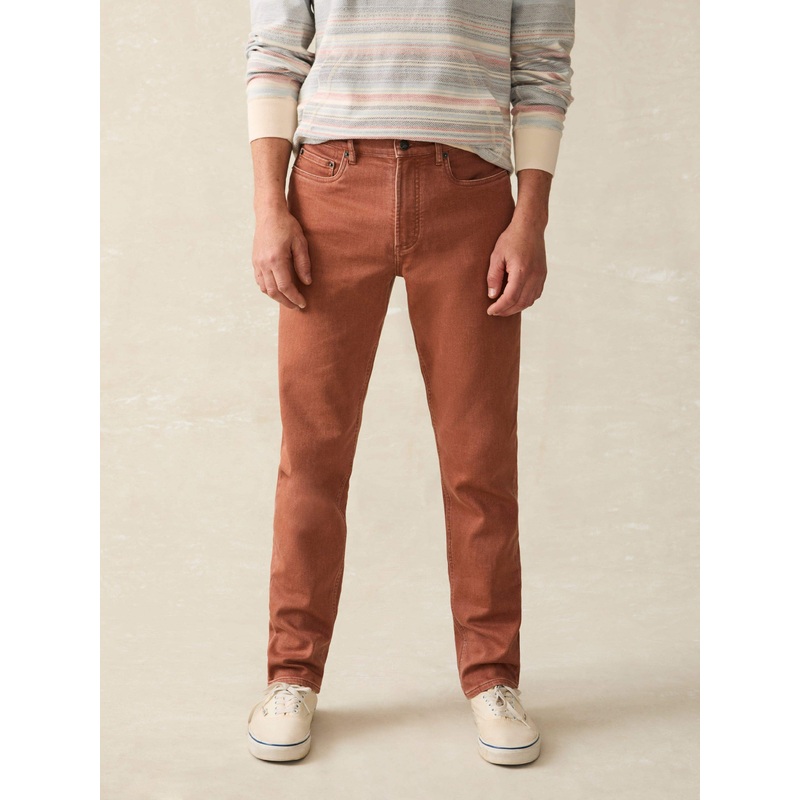 Stretch Terry 5-Pocket Athletic Fit Pant - Russet
