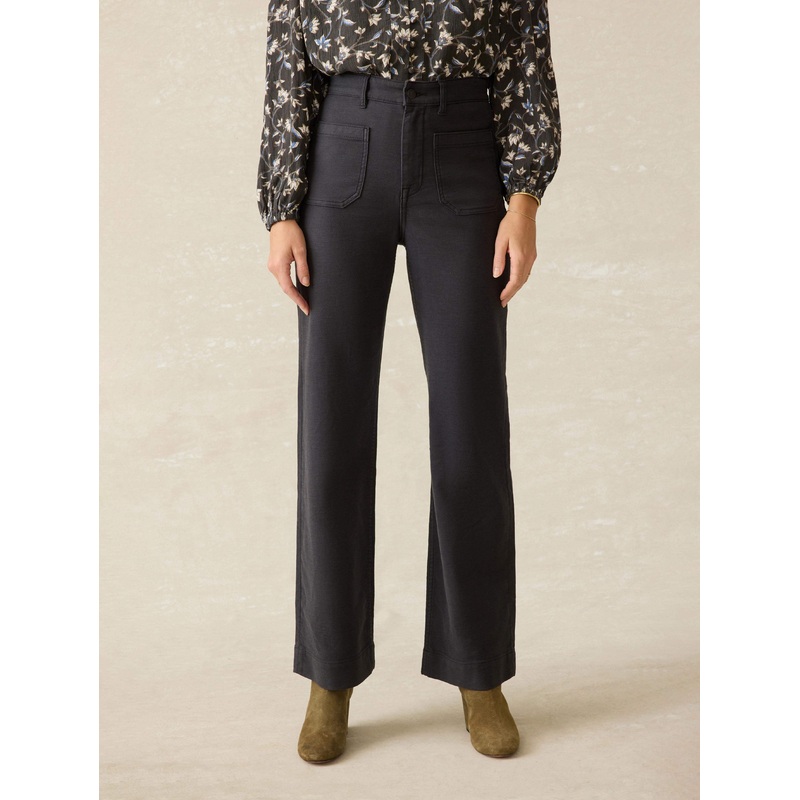 Stretch Terry Patch Pocket Pant - Washed Black