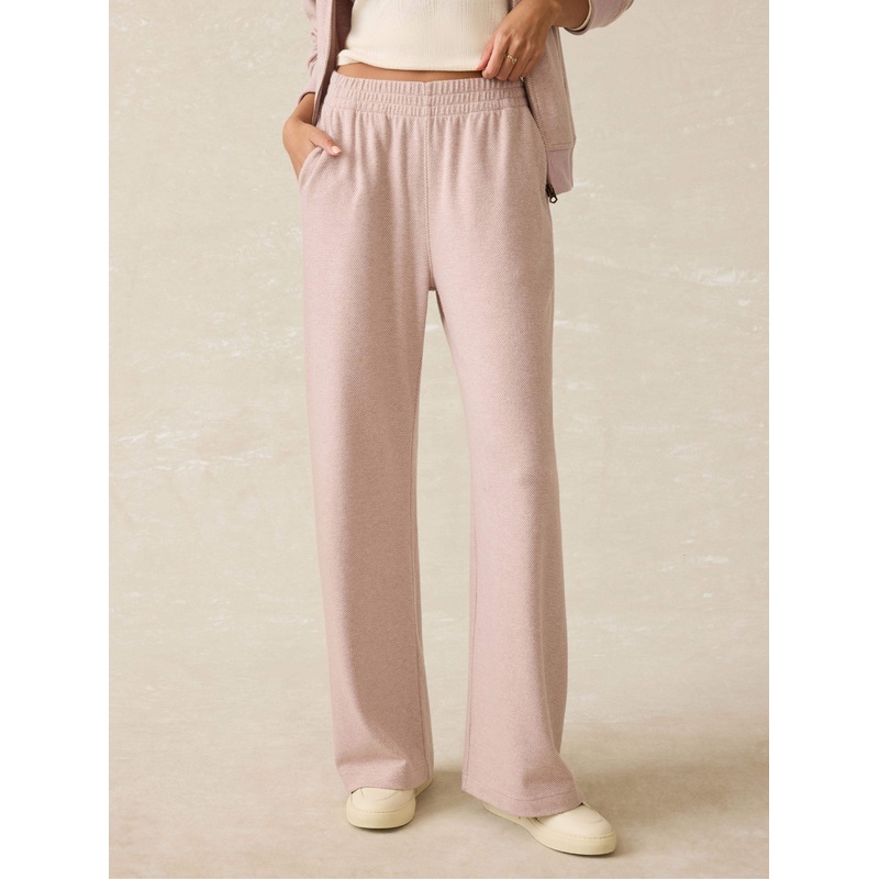 Legend Lounge Wide Leg Pant - Blush Twill