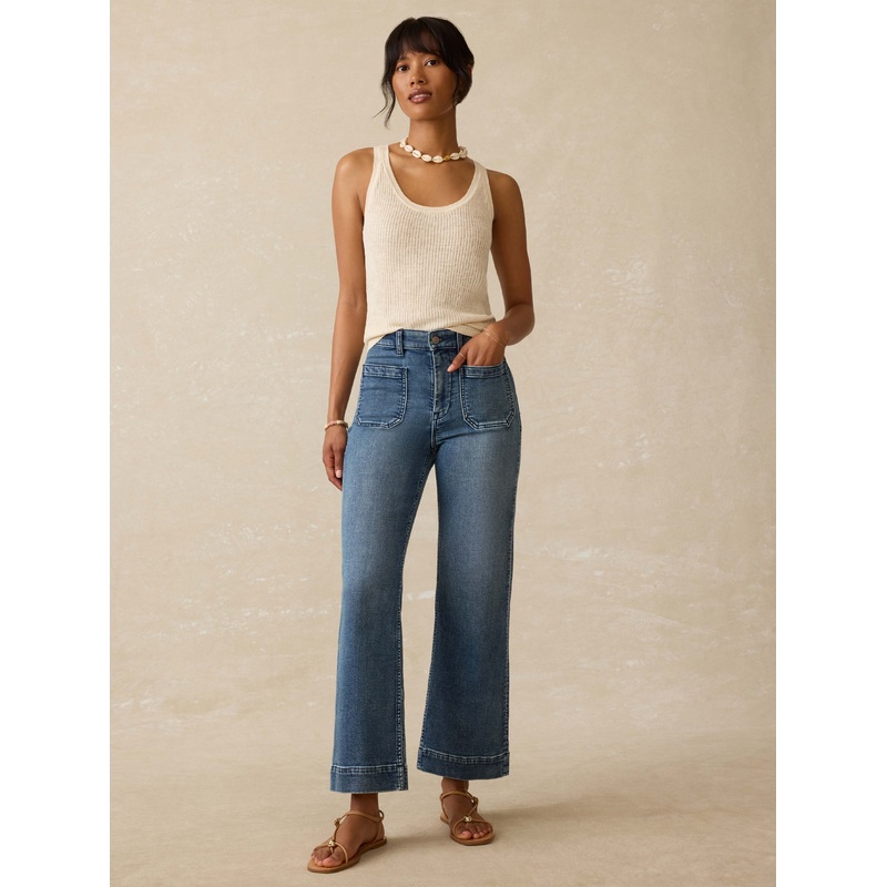 Stretch Terry Patch Pocket Ankle Pant - Riverton Wash