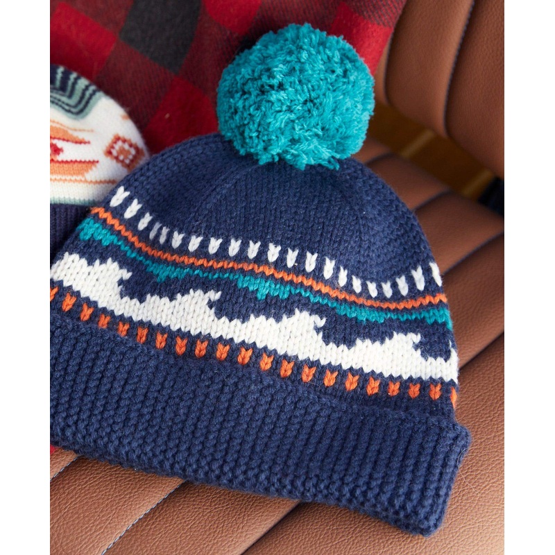 Waves Pom Beanie - Navy