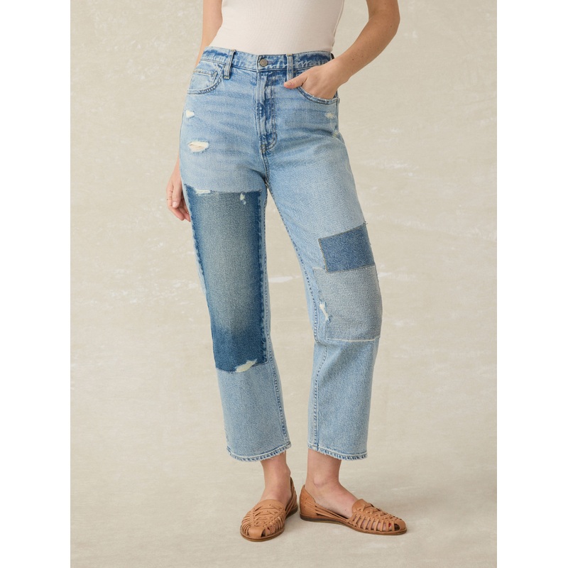 90s Crop Patchwork Jean - Heirloom Indigo Wash