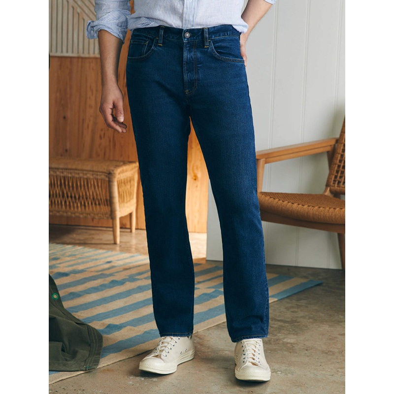Organic Cotton Slim Straight Denim - Cove Point Wash