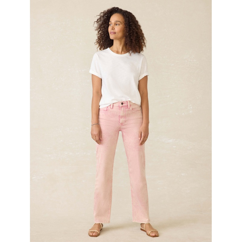 Slim Straight Sunwashed Denim - Baroque Rose