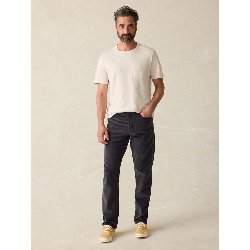 Stretch Terry Corduroy 5-Pocket Pant - Washed Charcoal