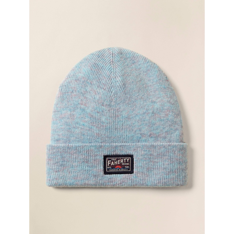 Faherty Logo Beanie - Montana Blue