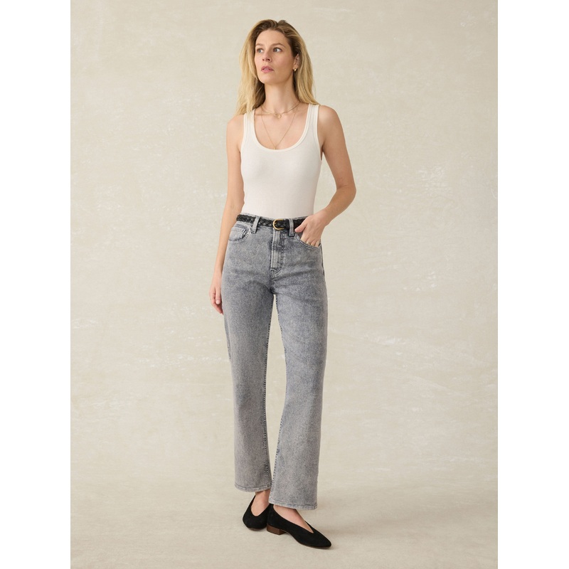 Slim Straight Sunwashed Denim - Washed Black