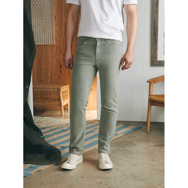 Stretch Terry 5-Pocket Pant (30" Inseam) - Faded Olive