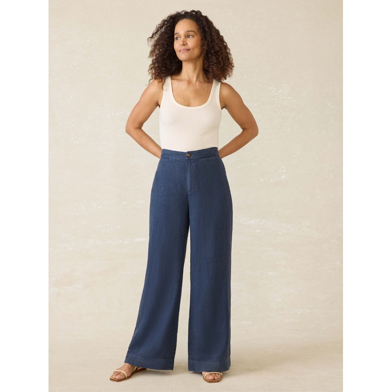 Sun Strider Linen Pant - Deep Sea Navy