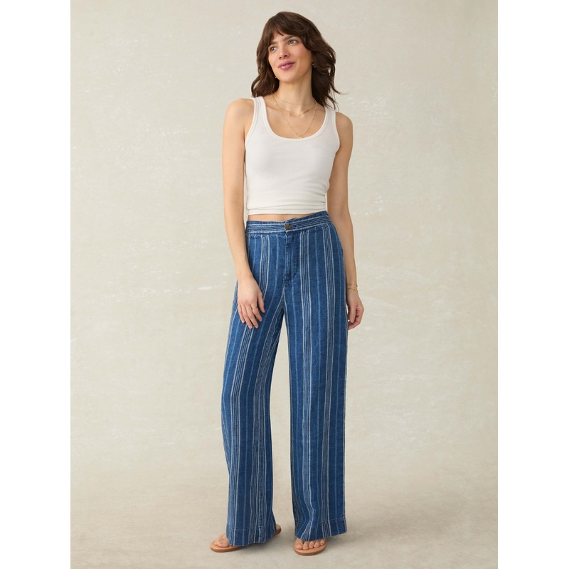 Sun Strider Linen Pant - Dockside Stripe