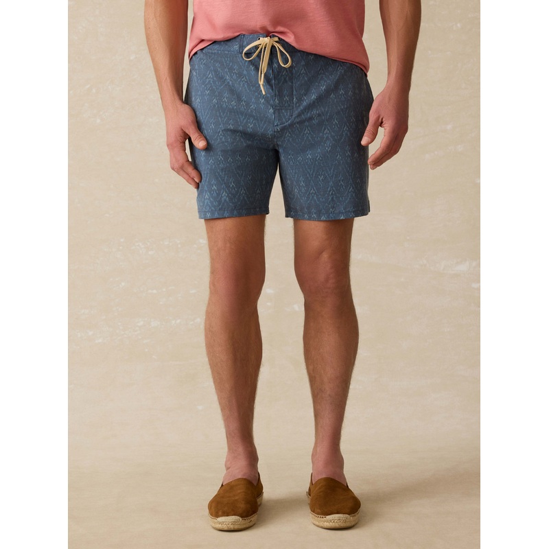 Biarritz Boardshort - Atlantic Waves Ikat