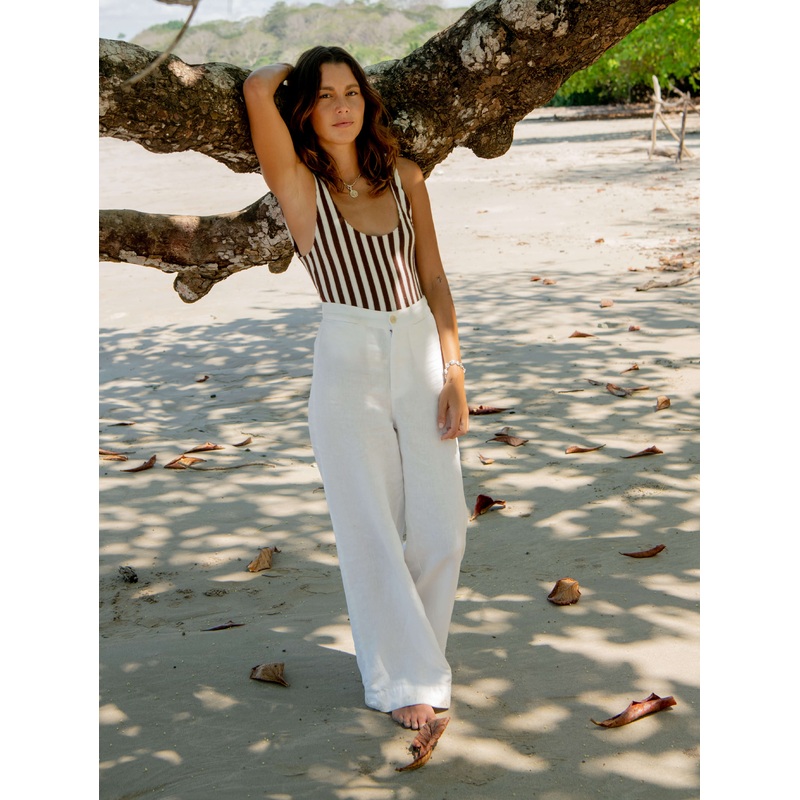 Sun Strider Linen Pant - White