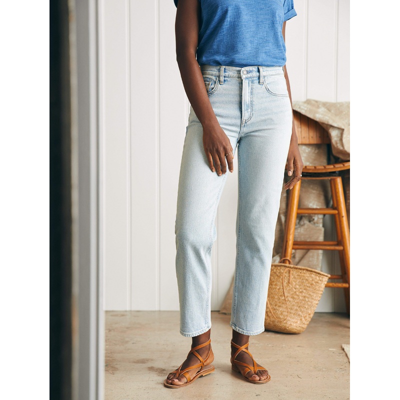 Organic Cotton Slim Straight Ankle Denim - Cloudbreak Wash