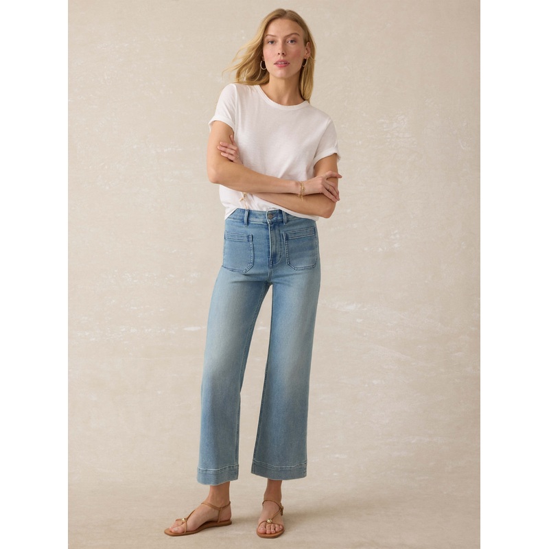 Stretch Terry Patch Pocket Ankle Pant - Eastern Shore Wash