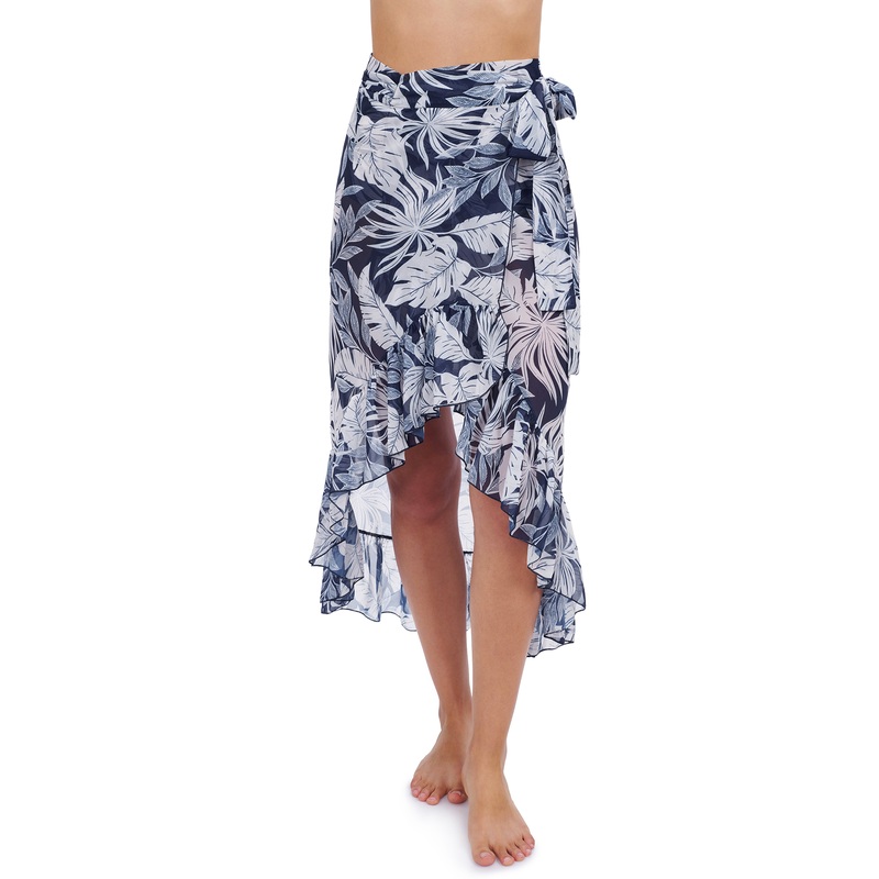 Profile By Gottex Malaya Ruffled High Low Cover Up Wrap Skirt