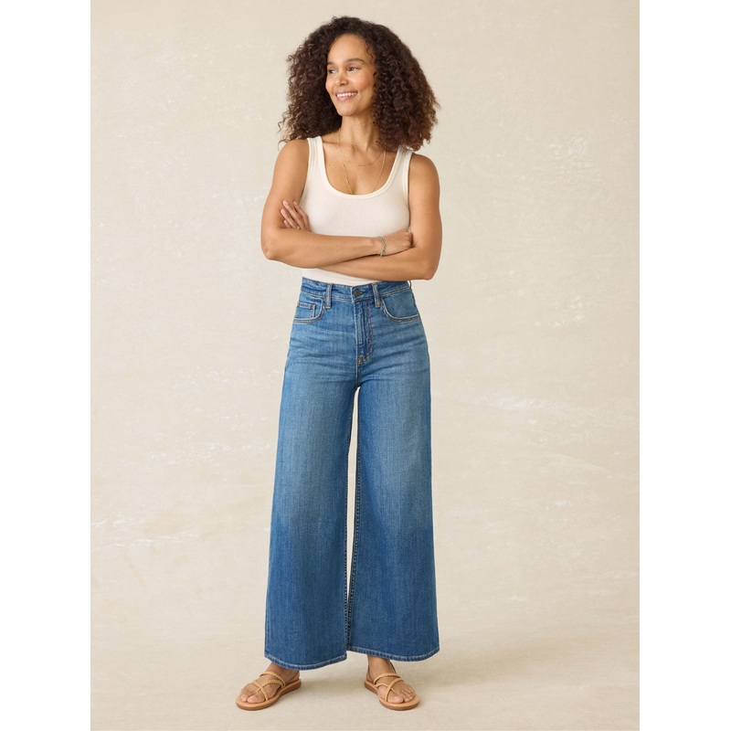 Saturday Denim Wide Leg Ankle - Indigo Coast Wash