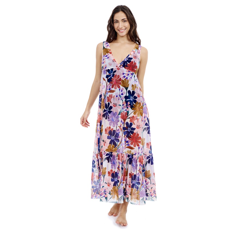 Profile By Gottex Melody V Neck Cover Up Maxi Dress