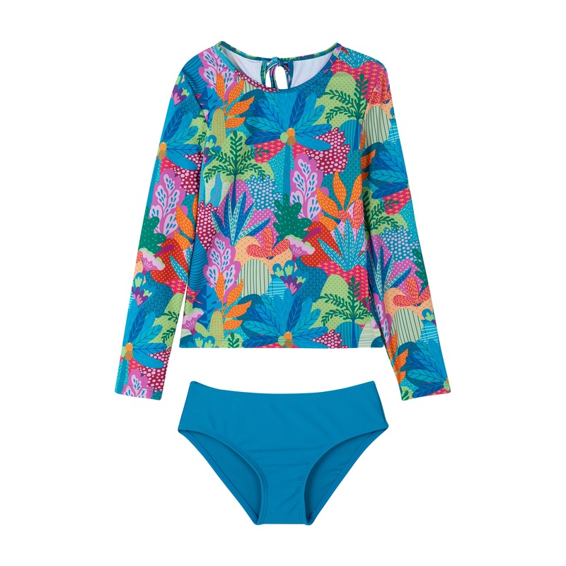 Ocean Blooms Long Sleeve Rash Guard Set