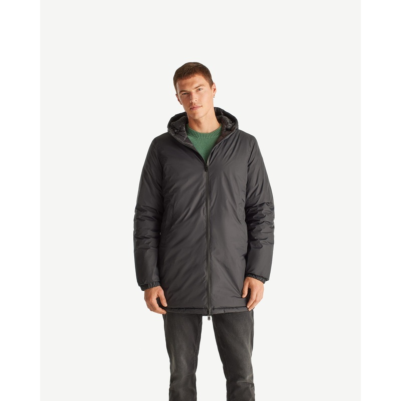 Doudoune longue rversible  capuche Noir Amsterdam 2.0