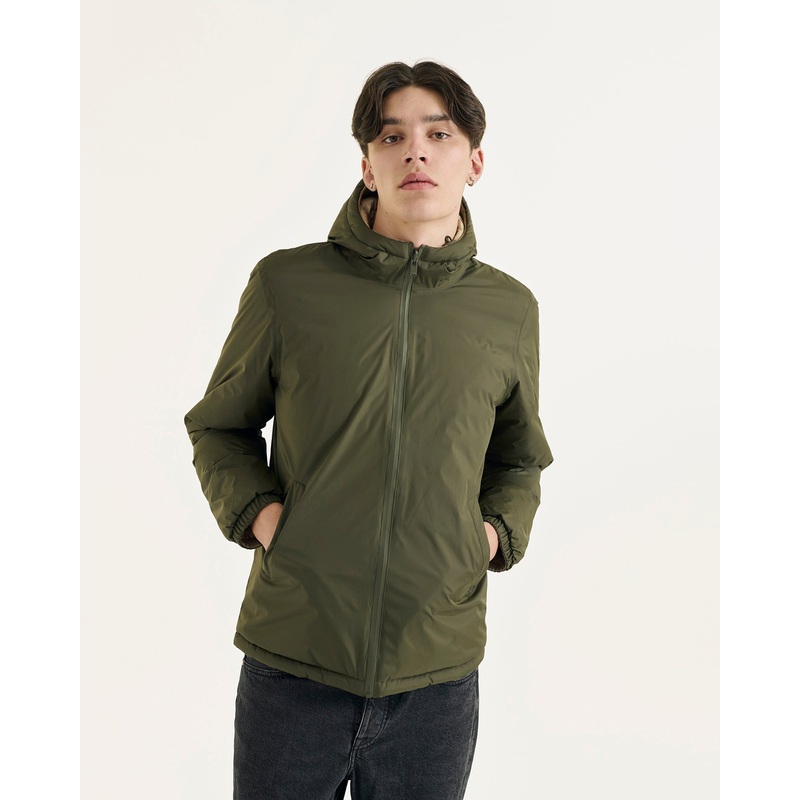 Doudoune rversible  capuche Army/Beige Bergen 2.0
