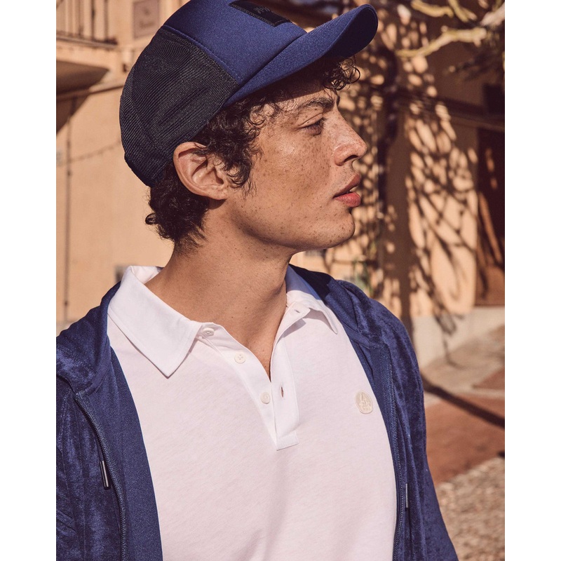 Polo en coton biologique Blanc Lavan