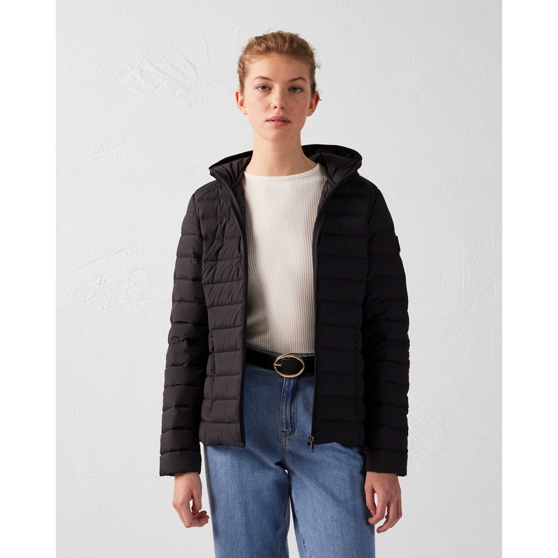 Doudoune  capuche stretch lgre Noir Salma