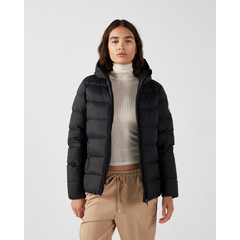 Doudoune droite  capuche Noir Johanna