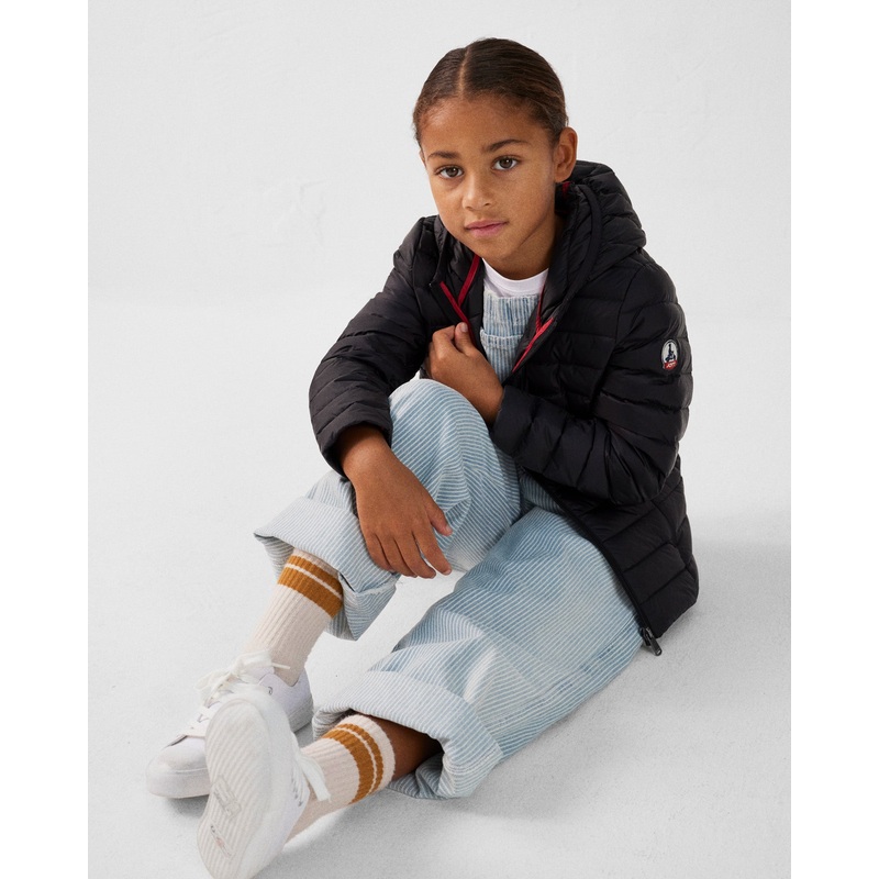 Doudoune lgre  capuche enfant Noir Carla