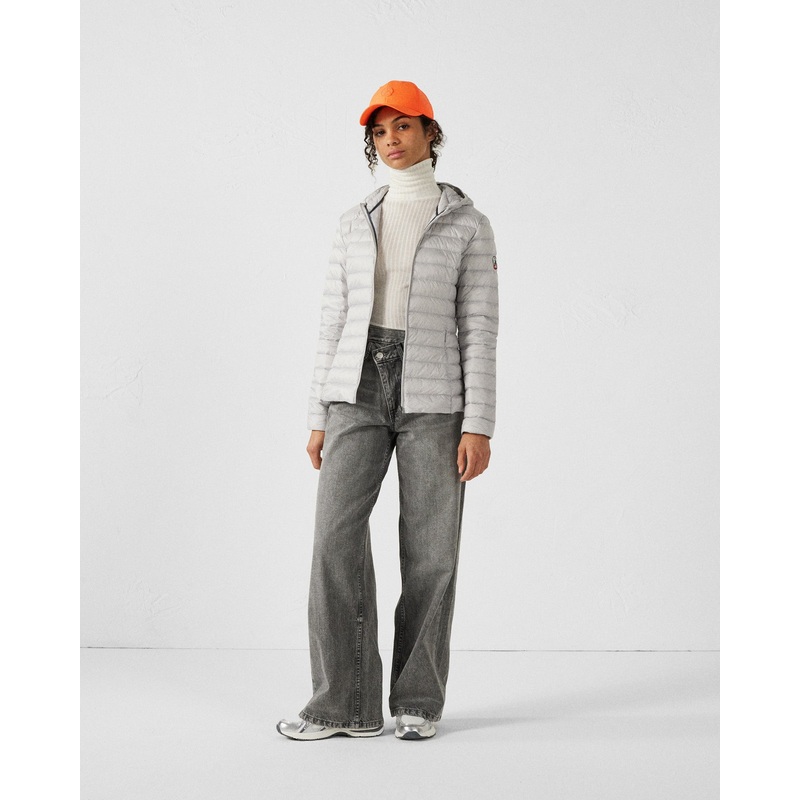 Doudoune lgre  capuche Gris glace Cloe