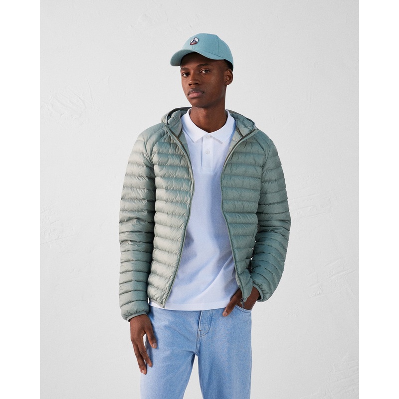 Doudoune lgre  capuche Vert minral Nico
