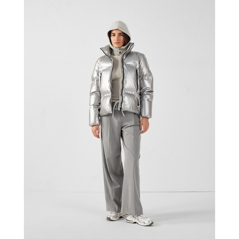 Doudoune mtallique esprit 'Puffer' Argent Flake