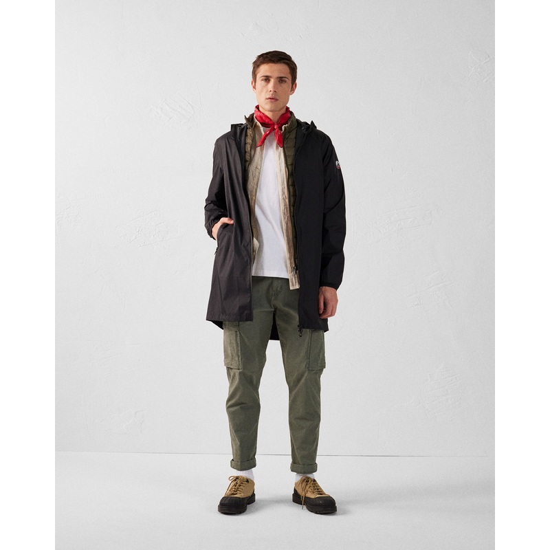 Impermable long  capuche paquetable Noir Oban