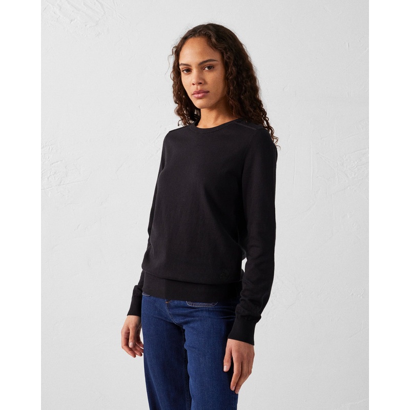Pull en mailles col rond Noir Heloise