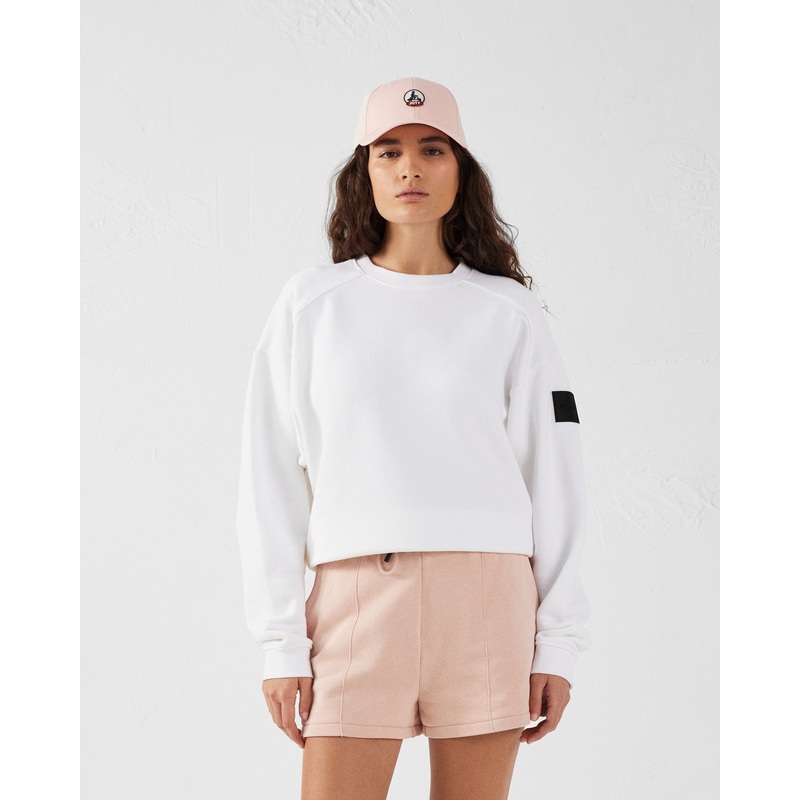 Sweat bimatire col rond Blanc Pinako