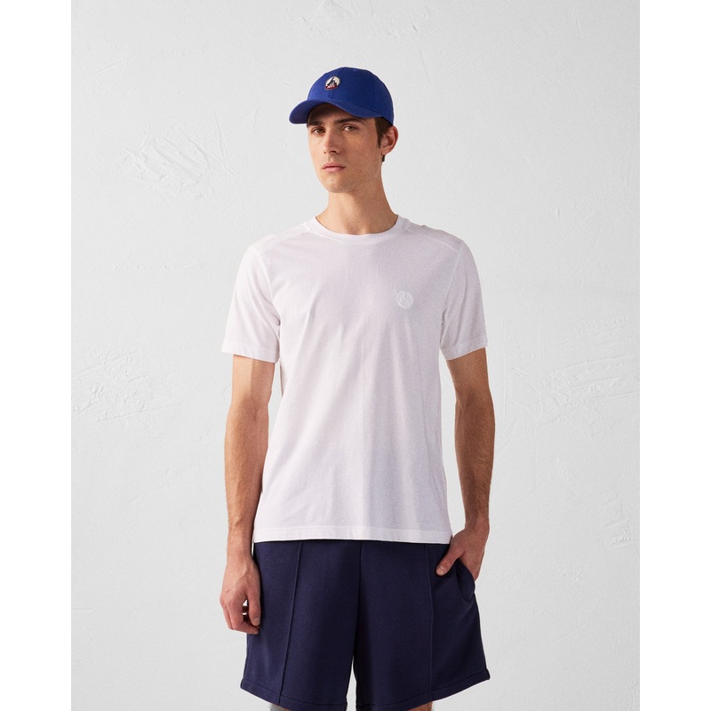 T-shirt col rond homme en coton Blanc Pedro