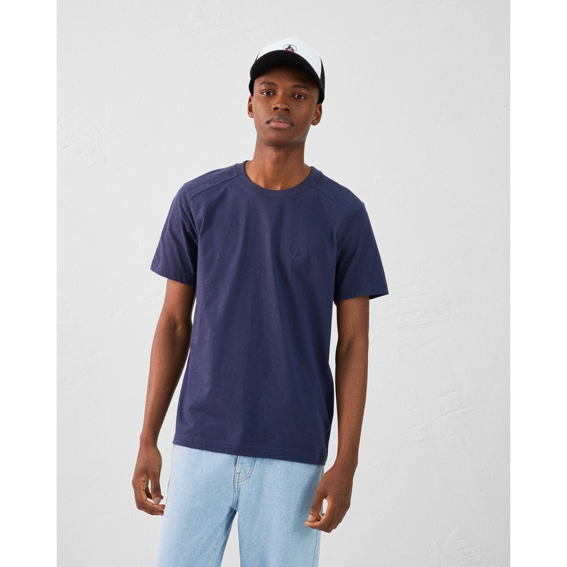 T-shirt col rond homme en coton Marine Pedro