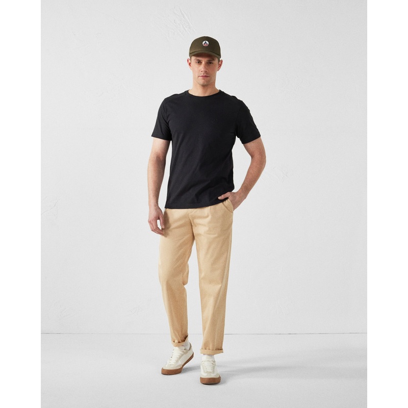 T-shirt col rond homme en coton Noir Pedro