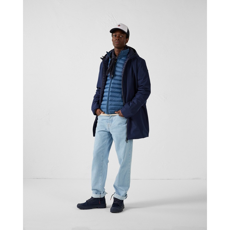 Veste longue ultralgre  capuche Marine Boris
