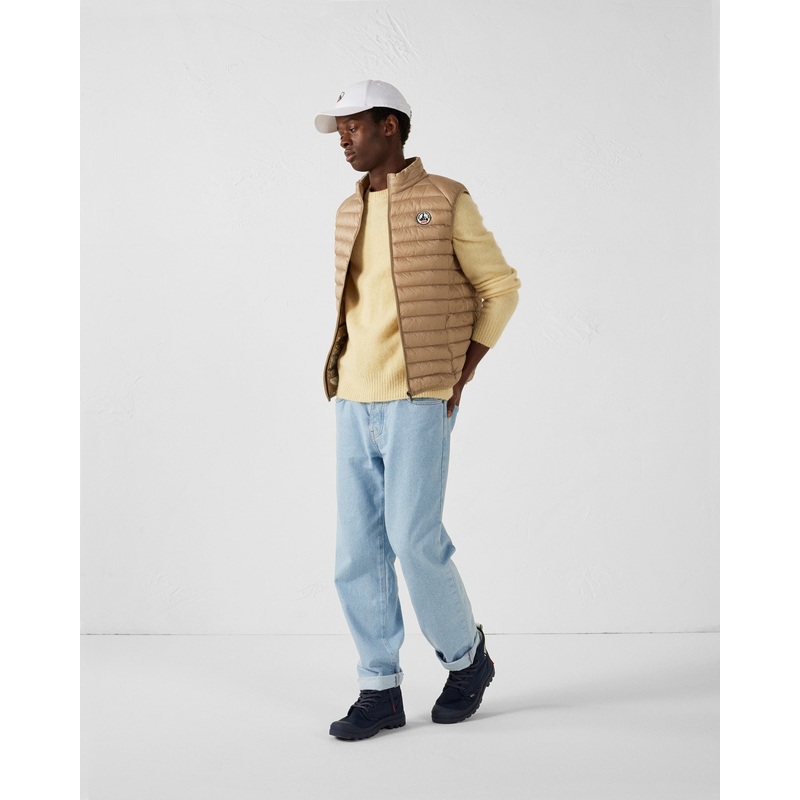 Beige Tom sleeveless padded jacket