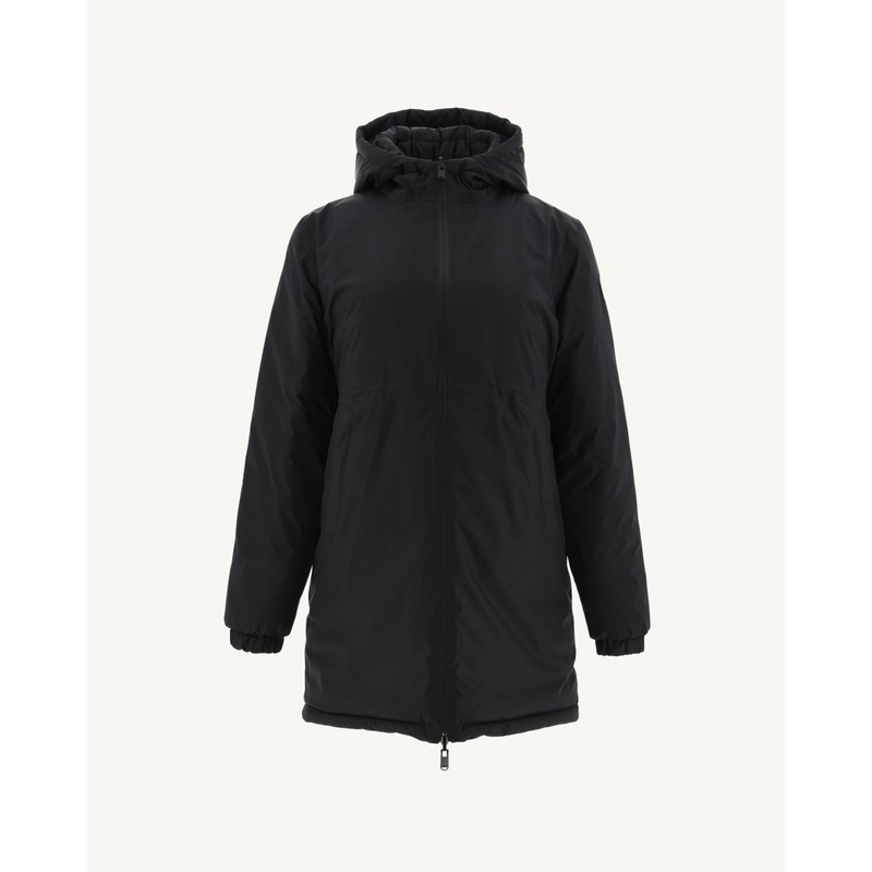 Black Roma reversible long down jacket