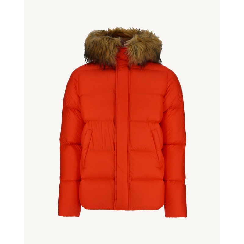 Doudoune courte  capuche Orange fonc Prestige 2.0