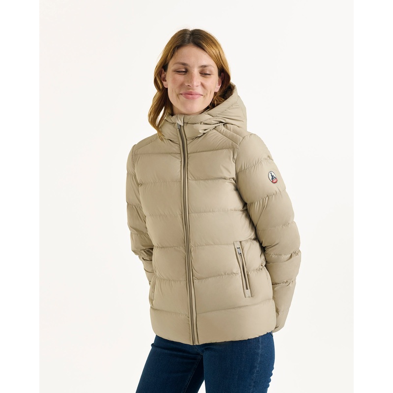 Doudoune droite  capuche Beige Johanna