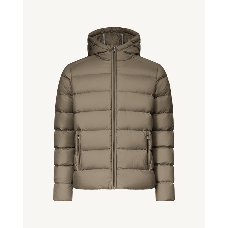 Doudoune droite  capuche Taupe John