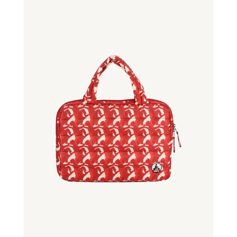 Hateya Bright Red Monogram Laptop Sleeve