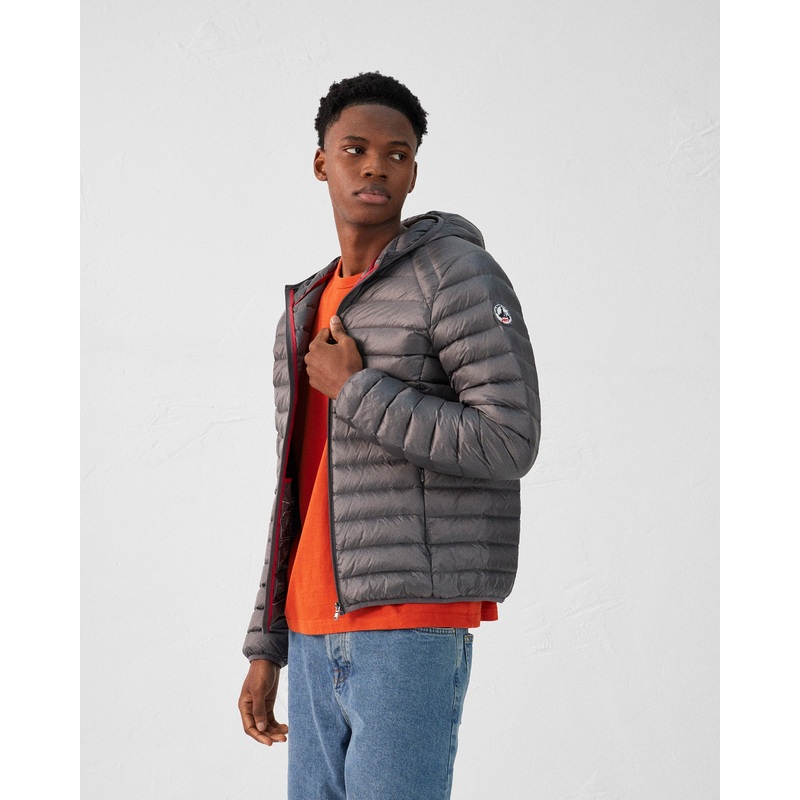 Light hooded down jacket Anthracite Nico